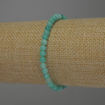 Amazonite stretch bracelet with smooth beads, 4 mm diameter, 18 cm length