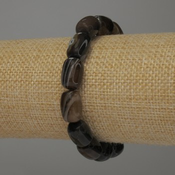 Agate Barrel Bracelet 14x10mm+-, 18cm stretch