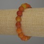 Orange Agate Bracelet with Smooth Beads, 10 mm Diameter, 18 cm Length, Elastic