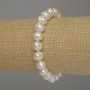 Bracelet with freshwater pearls, diameter 9×8 mm +/-, length 18 cm (stretch)