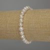 Freshwater Pearl Bracelet, diameter 7×6.5 mm, 5 mm ±, length 18 cm (stretch)