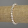 Freshwater Pearl Bracelet, diameter 7×6.5 mm, 5 mm ±, length 18 cm (stretch)