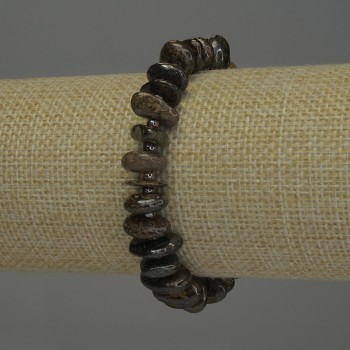 Bronzite Bracelet, Faceted Beads, Diameter 3-5 x 10-13 mm, 18 cm, Stretch
