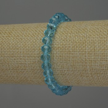 Bracelet with Czech crystal — faceted rondelle, 8x6 mm, length approx. 18 cm, stretch