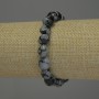 Bracelet made of Snow Obsidian 'Apache Tears' Faceted Beads, 9-12×9 mm, length 18 cm, stretch