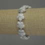 Kakholong bracelet with natural stone, flower motif, diameter 15 mm, length 18 cm (stretch)