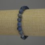 Sodalite Bracelet with Faceted Beads, 9×8 mm Diameter, 18 cm Length +/- Stretch