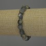 Labradorite Faceted Bracelet, diameter 9–12×9 mm, length 18 cm stretch