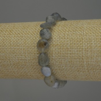 Labradorite Faceted Bracelet, Diameter 10-12×9 mm ±, Length 18 cm Stretch