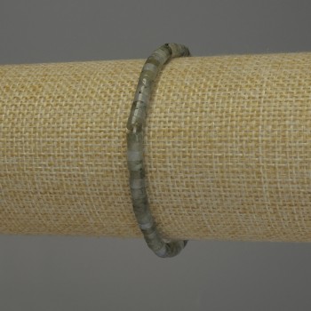 Labradorite Rondelle Bracelet, 4×2 mm diameter, 18 cm stretch