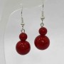 Coral Earrings (Artificial) Smooth Bead, 6-12 mm diameter, 37 mm length