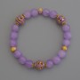 Lavender Amethyst Bracelet with Smooth Beads, 8 mm Diameter +/- Cloisonné 10 mm +/- 5.5 mm +/-, 18 cm Length +/- Stretch