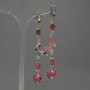 Tourmaline Earrings with a Faceted Cube, 5 mm diameter ±, crystal in a 12 mm setting ±, length 85 mm ±
