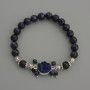 Bracelet 'Aventurine Night Kaïra' with a faceted bead, 8 mm diameter ±, 13 mm cabochon ±, 18 cm stretch