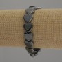 Hematite Heart Bracelet, 12mm diameter, 18cm length, stretch
