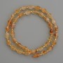 Natural gemstone Citrine beads, faceted grain-shaped, diameter 8x6 mm ±, with 3 mm beads ±, length 40 cm ±