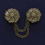 Bronze-colored cardigan brooch, 21 mm diameter, chain length 9 cm