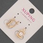 Xuping Earrings with White Rhinestones and White Crystal, 8 mm diameter ±, 14 mm length ±, 18K Gold Plating