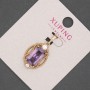 Xuping Pendant with Violet Crystal, 14 mm Diameter, 28 mm Length, 18K Plating