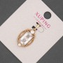 Xuping Pendant with White Crystal, 14 mm Diameter, 28 mm Length, 18K Plating