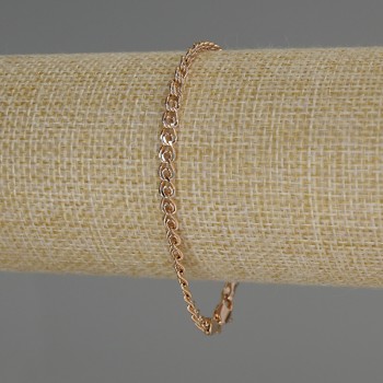 Bracelet Xuping 18K Gold Plating, diameter 4 mm, thickness 1.0 mm, length 19 cm