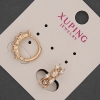 Xuping Hoop Earrings with White Crystals, 5 mm Diameter, 15 mm Length, 18K Gold Plating
