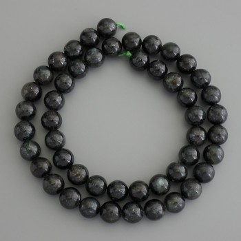 Emerald Fuchsite (Muscovite) Smooth Beads, 8 mm Diameter ± on a String, Length 39 cm ±