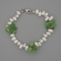 Bracelet with Freshwater Pearls and Agate – Oval, 9x6 mm pearls; Agate teardrop 8x6 mm; on beading thread with a clasp, length 20 cm+
