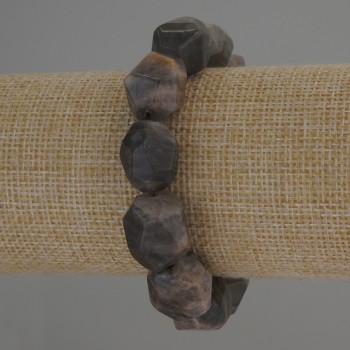 Sunny Bracelet with natural stone, faceted beads, diameter 16-18×13-16 mm, length 18 cm stretch