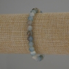 Blue Calcite Bracelet, smooth beads, 6mm diameter, 18 cm length, stretch