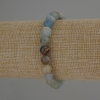 Blue Calcite Bracelet with Smooth Round Beads, 8 mm Diameter, approx. 18 cm Length, Stretch Bracelet