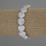 Heart-shaped Howlite Bracelet, natural stone, beads about 12x12 mm, length 18 cm, stretch