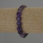 Amethyst Heart Bracelet, 10x10 mm, 18 cm stretch