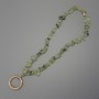 Prehnite Chip Keychain 4–10×2–4 mm ± with Ring, diameter 24 mm ±, length 22 cm ±