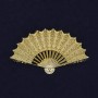 Brooch 'Fan' gold-tone metal 54x35mm+
