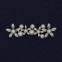 Brooch 'Flowerlets with Pearls' silver-tone metal 55x17mm+