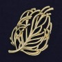 Brooch Leaf gold-toned metal 57x42mm+