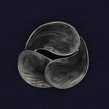 Accent Brooch gray enamel, silver-toned metal 44mm+