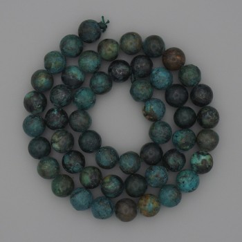African Turquoise Beads, Smooth Round Bead, 8mm Diameter, On Thread, Length 39 cm +