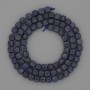 Sapphire Beads on Thread, Faceted Cube, 4.5 mm diameter, 39 cm length