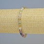Fluorite bracelet, natural stone, faceted cube beads, diameter 4.5 mm +/- (stretch), length 18 cm+