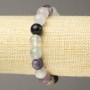 Elastic bracelet with natural fluorite, smooth bead, diameter 10 mm+