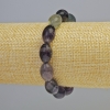Fluorite natural stone oval bracelet, 10x14 mm, 5 mm ± (stretch), length 18 cm+