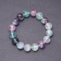 Natural fluorite stone bracelet with a fluorite bead, 12 mm diameter, on elastic