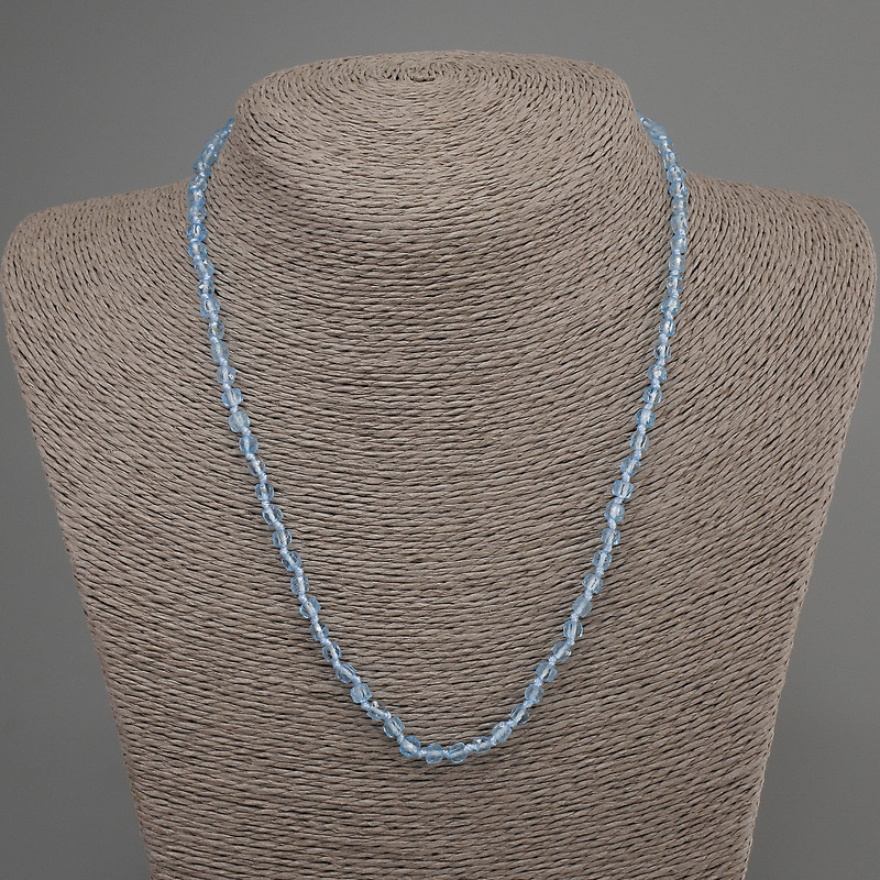 Natural Topaz Necklace with Faceted Cubes, 4x4 mm, 50 cm length ± with clasp