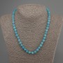 Aquamarine Bead Necklace - Faceted Cube, 6mm Diameter, 50cm Length with Clasp
