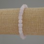 Kunzite Faceted Bracelet, cube beads, 6 mm diameter, 18 cm length (stretch)