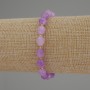 Lavender Amethyst Bracelet – Faceted Beads 8x6 mm with 3 mm Seed Beads, 18 cm Length, Stretch