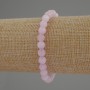 Kunzite bracelet with smooth beads, 6 mm diameter, 18 cm length, stretch