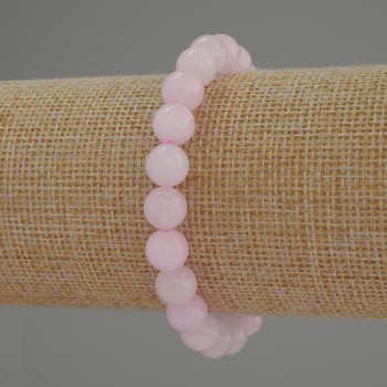 Kunzite Bracelet - Smooth Bead, 8mm Diameter, 18cm Stretch Length